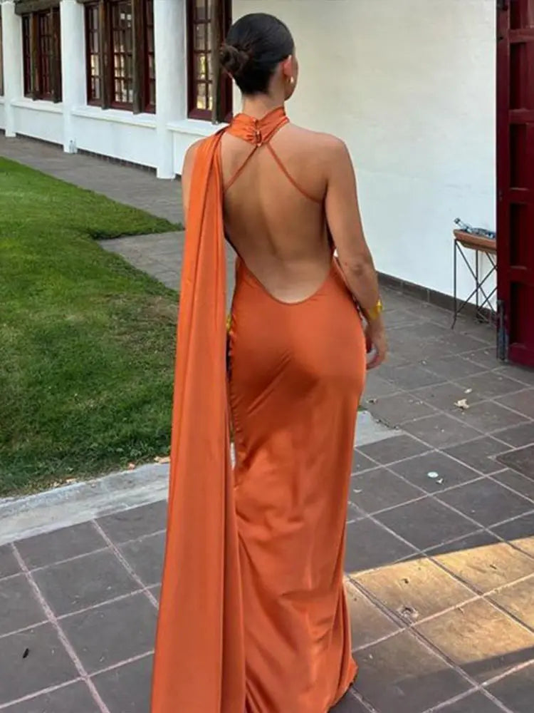 Elegant Satin Halter Slim