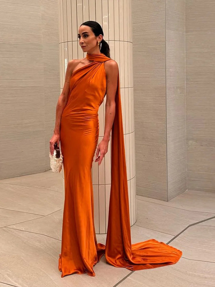 Elegant Satin Halter Slim